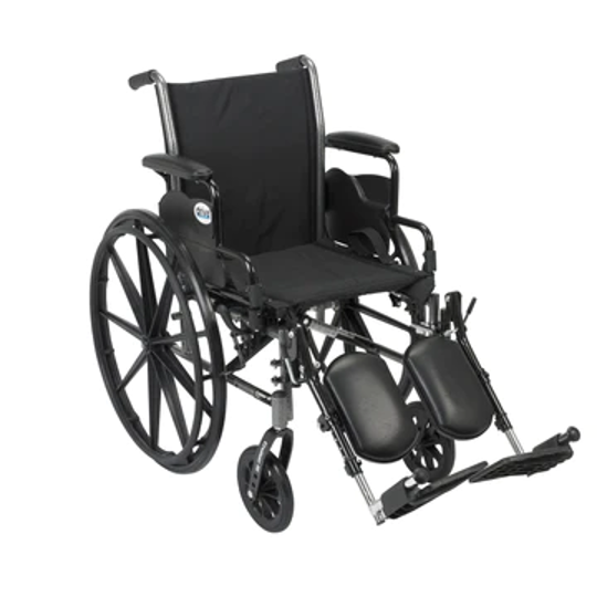 Cruiser III Wheelchair 18" width, Flip back, Detachable and Adjustable Desk Arms with Elevating Leg rest