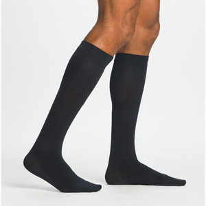 SigVaris, 15-20mmHg - Men's Sea Island Cotton - Calf Socks, 191C Black