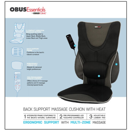 BACK SUPPORT MASSAGE CUSHION WITH HEAT