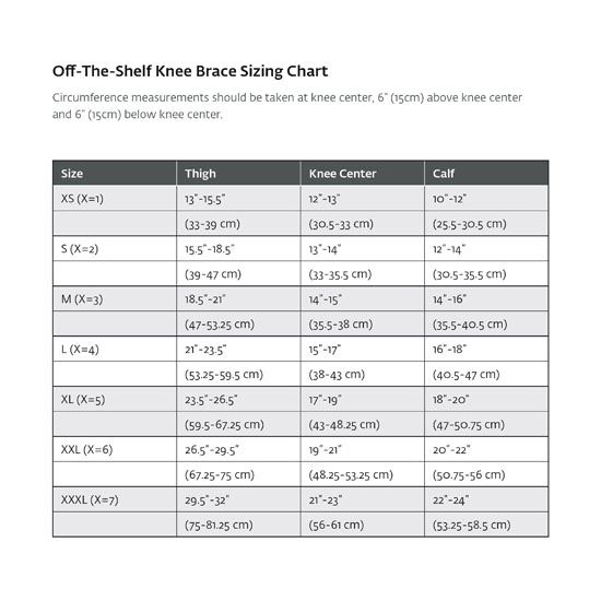 chart  Off  The  Shelf  Knee  Brace  Sizing  Chart 550