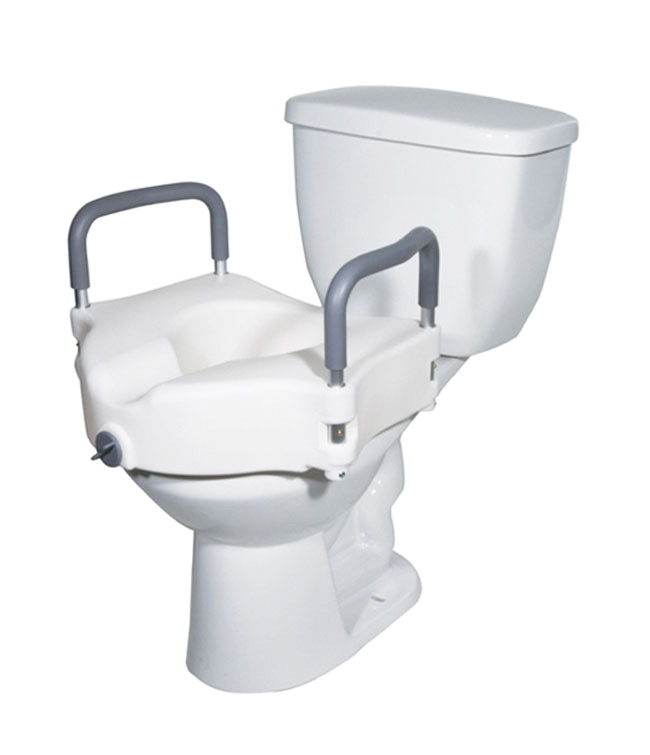 4" Raised Toilet Seat with Armrest MHLRTSA