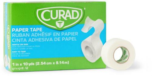 CURAD Paper Adhesive Tape 1 in x 10yds 12/each