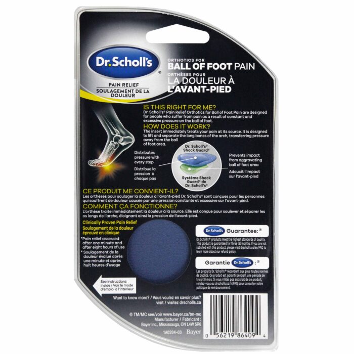 056219864094  Dr Scholls  Pain Relief Orthotics  Ball Of Foot Pain  B K scaled 1