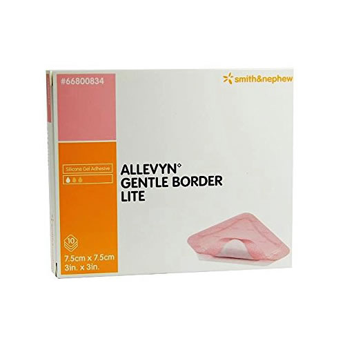 ALLEVYN™ Gentle Border Lite Hydrocellular Foam Dressing, Silicone Gel Adhesive 5.5cmx12cm